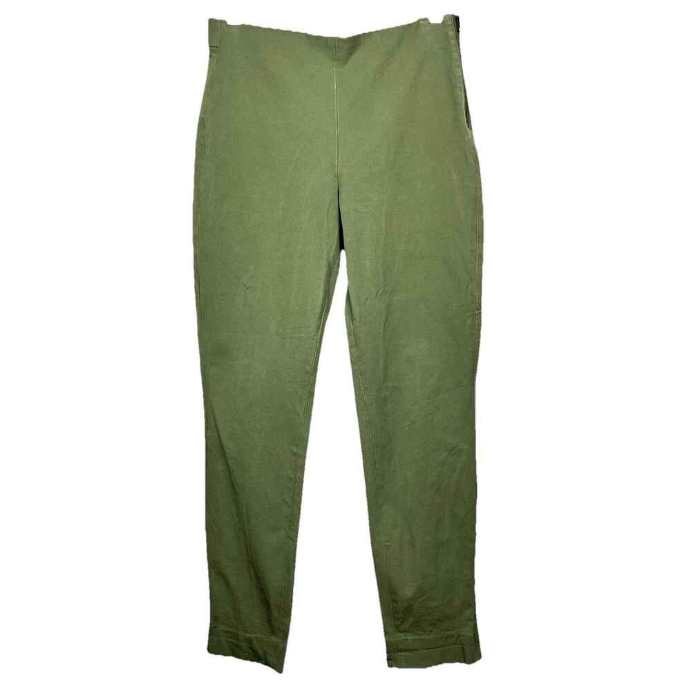 Everlane Side Zip Stretch Pants Womens 4 Tapered Khaki Green‎ Modern Casual